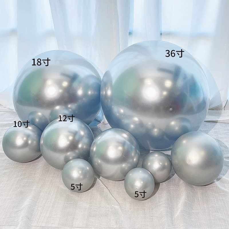 Thickened Metallic Chrome Silver Balloons 5 inch 10 inch 12 inch 18 inch 36 inch Sizes Birthday Party Decoration Balloons