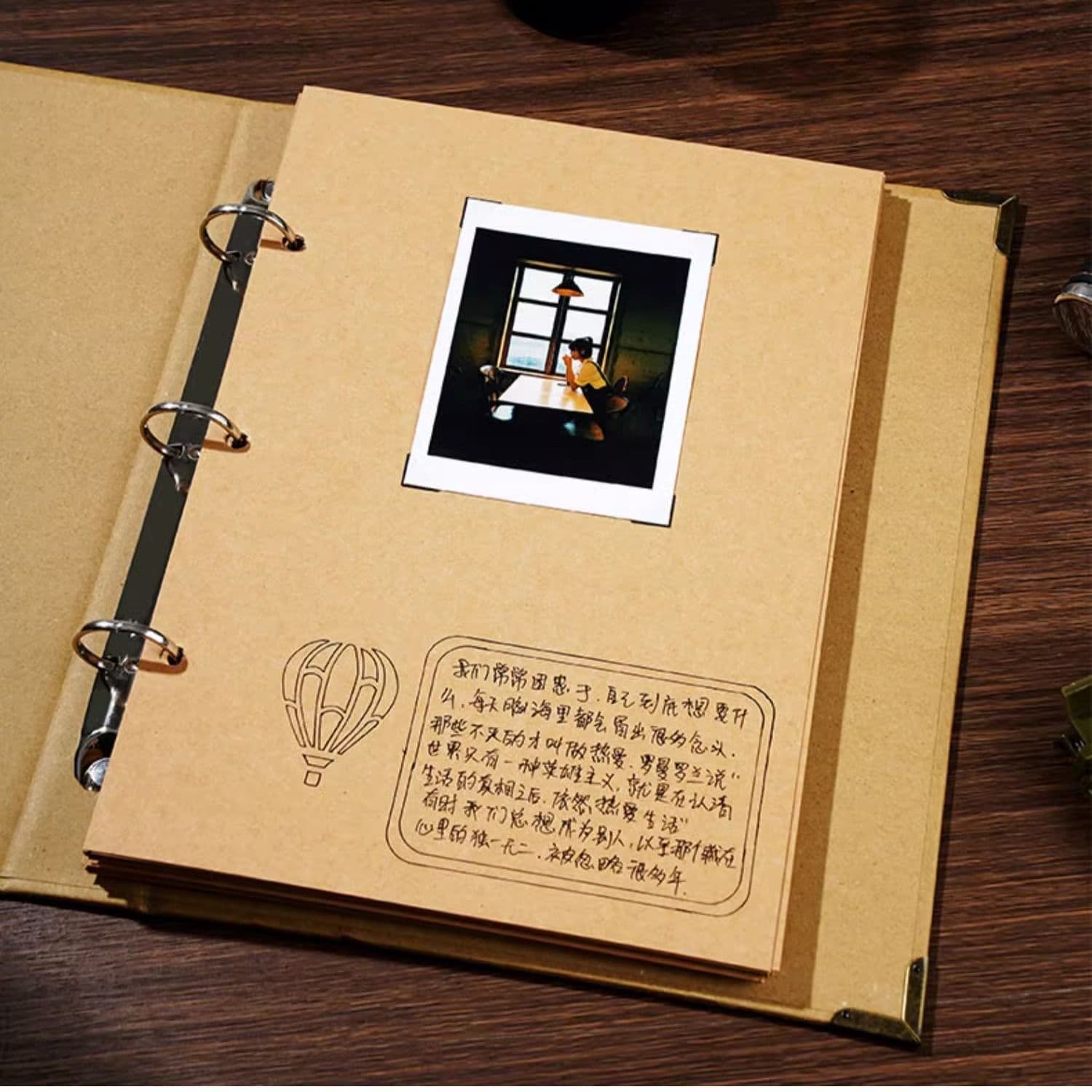 Loose-leaf diyA4 photo album notebook B5 simple hand ledger thickened kraft paper primary school student growth memorial album