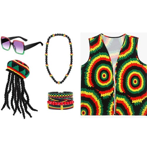 New June Festival Party Dress Up Fisherman Hat Retro Bracelet Necklace June Festival Clothing Glasses Dress Up Necklace