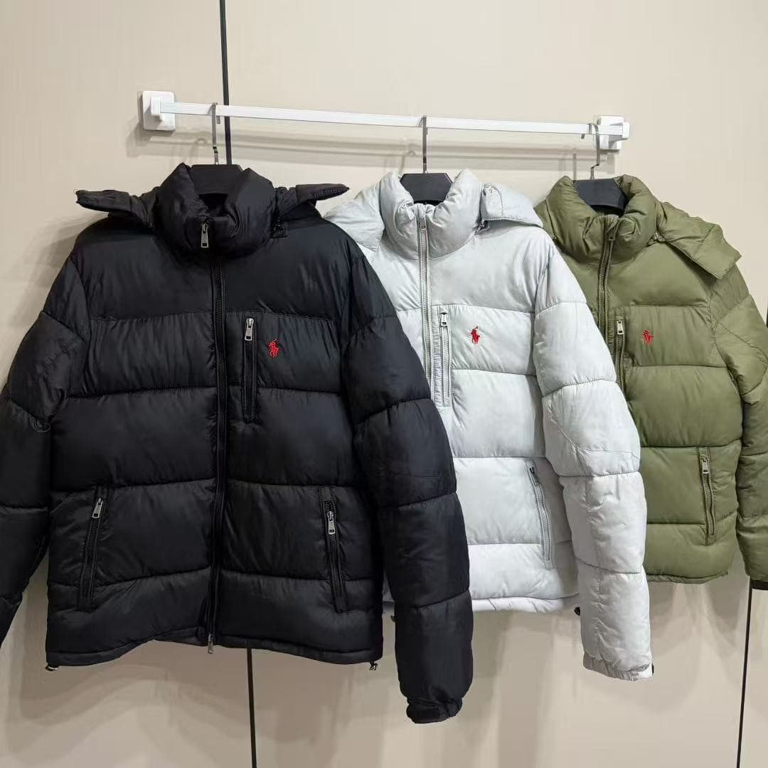 Cross-border export hot-selling little red horse detachable hood thickened warm classic men's down jacket cotton outerwear