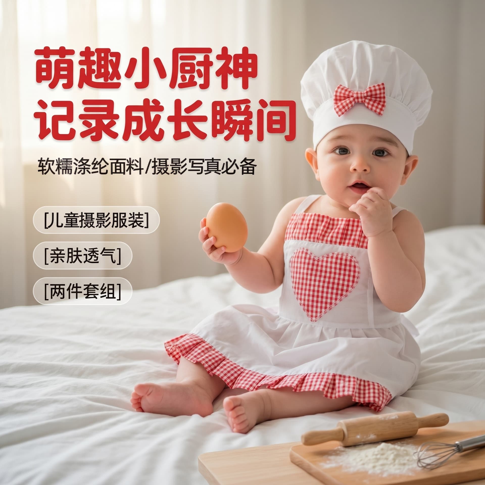 New newborn chef photography clothing full moon chef apron styling props photo studio 100-day photo clothing