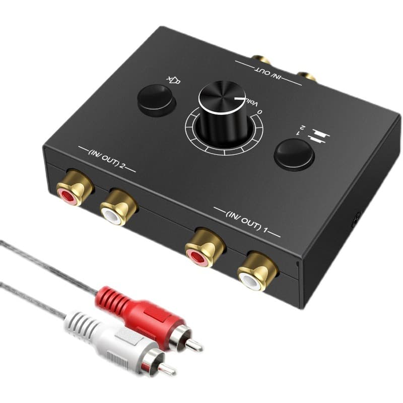 Two-in-One-out Red White Audio Switch Lossless Audio Source Converter Splitter 2-in-1-out Sound