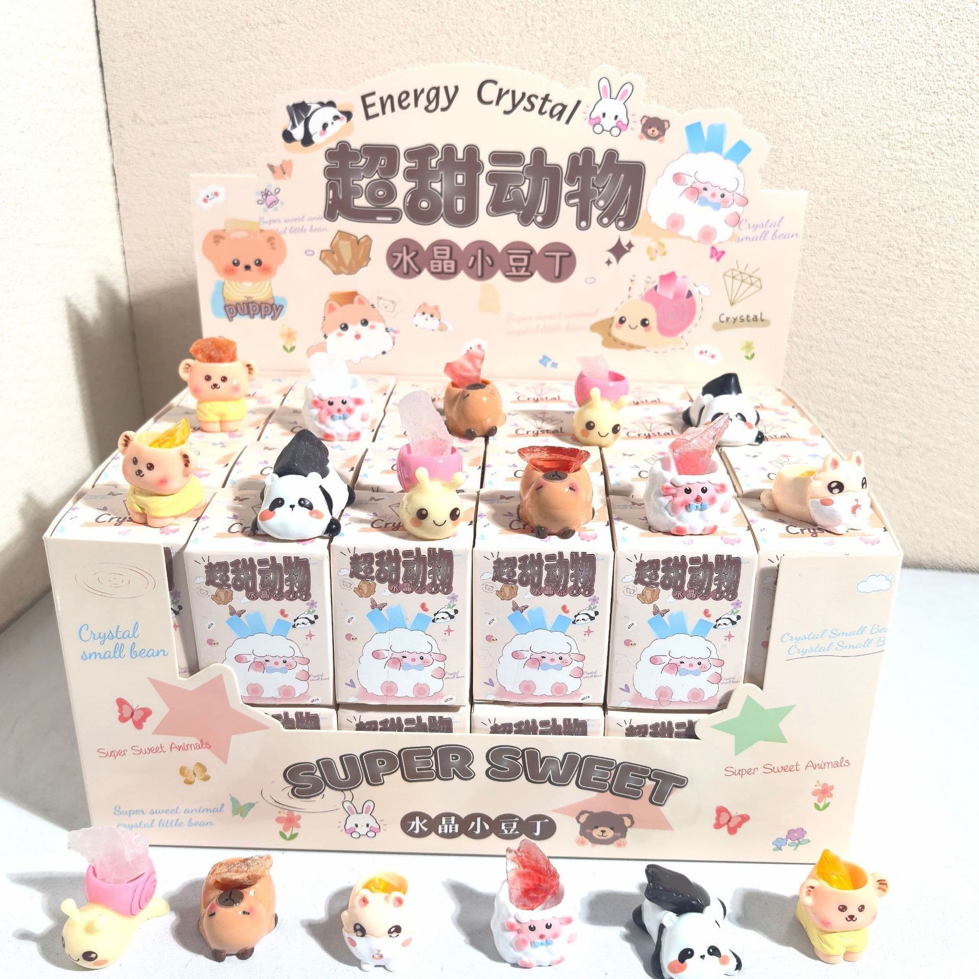 New Super Cute Animal Crystal Mini Figures Creative Trendy Art Toy Ornament Xiaohongshu Style Crystal Blind Box Wholesale