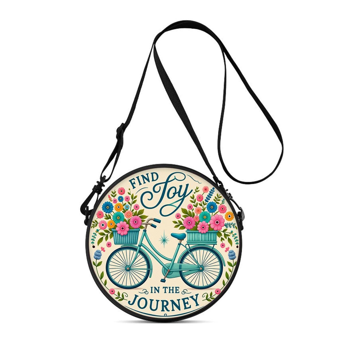 Cross-border Cycling Women's Round Crossbody Bag Wearable Shoulder Bag Polyester Multifunctional Cosmetic Bag Storage Bag Dropshipping