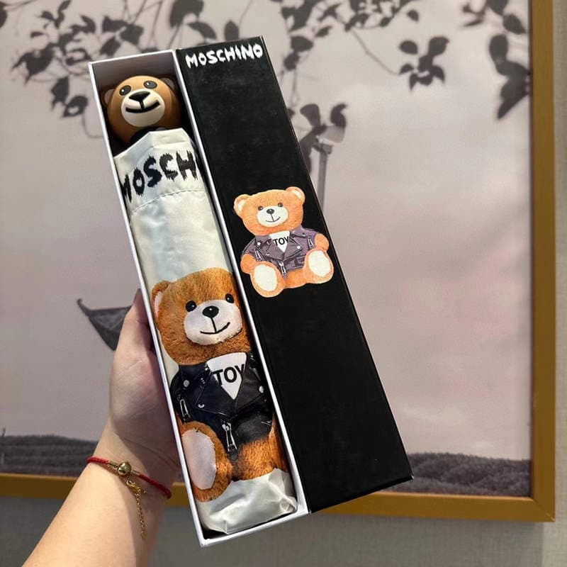 New Creative Bear Head Umbrella for Women Cartoon Print Sun Umbrella Black Coating UV Protection Auto Open Sunshade
