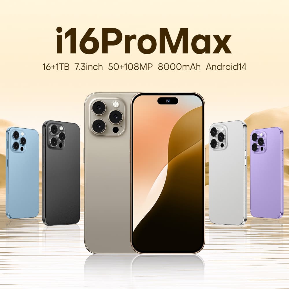 I16 Promax Dynamic Island Android 13 Cross-Border 4+64g Foreign Trade Smartphone 7.3inch High-Definition Screen in Stock