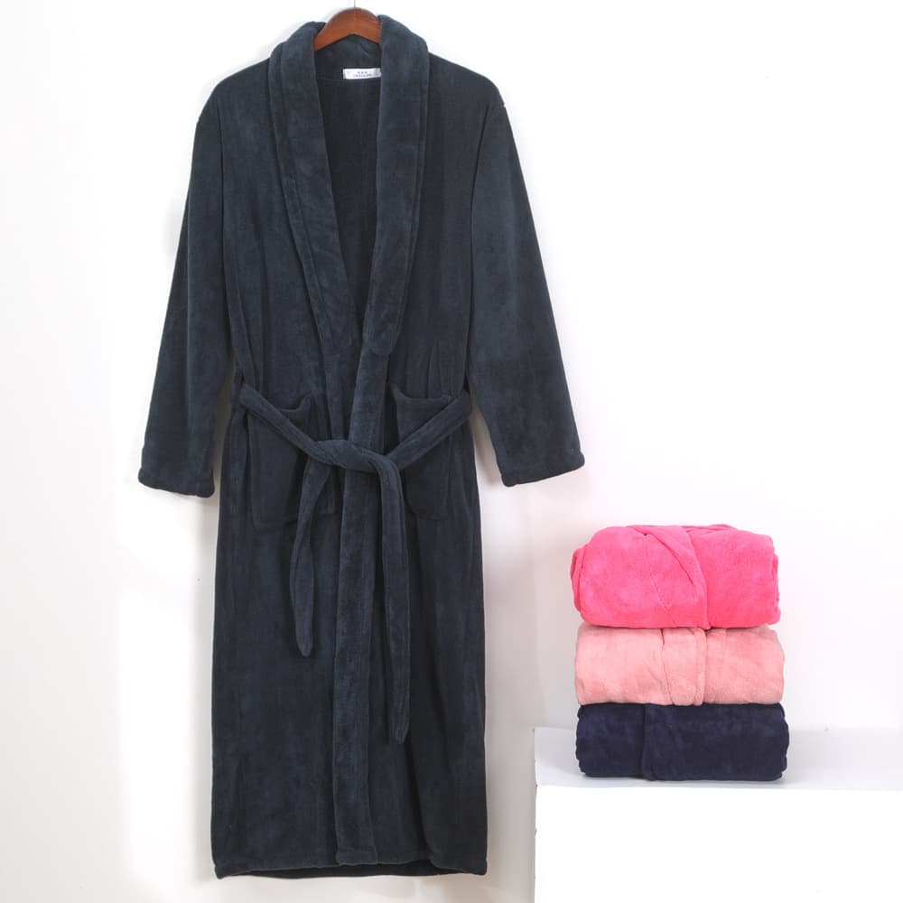 New Couple Coral Fleece Bathrobe, Thickened Soft Absorbent Home Sleepwear Hotel Robe