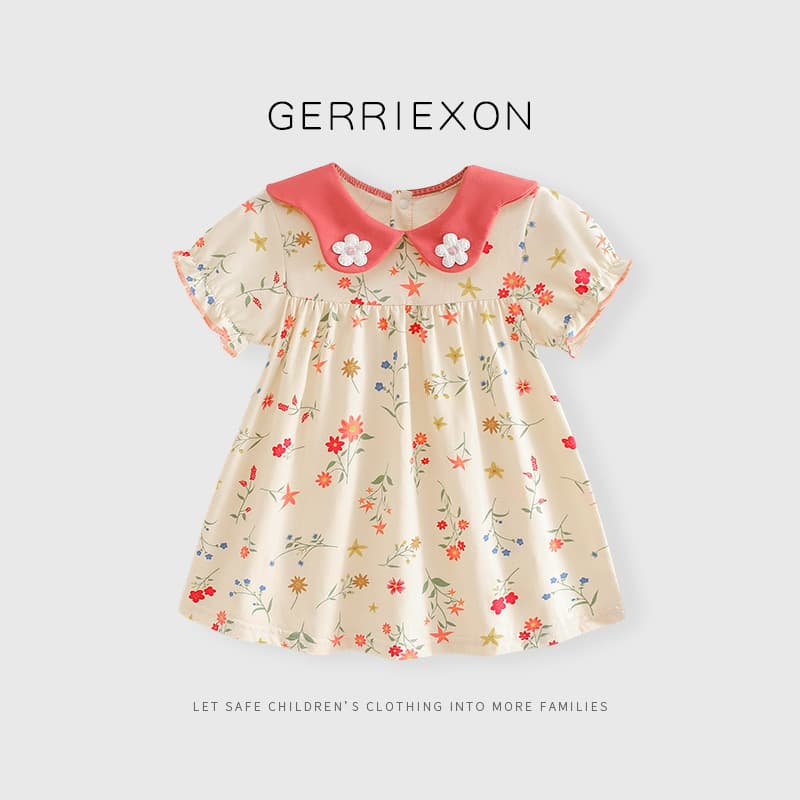 Girls Summer Dress Thin Baby Princess Dress Cotton Stylish Floral Children's Dress 1-3 Years