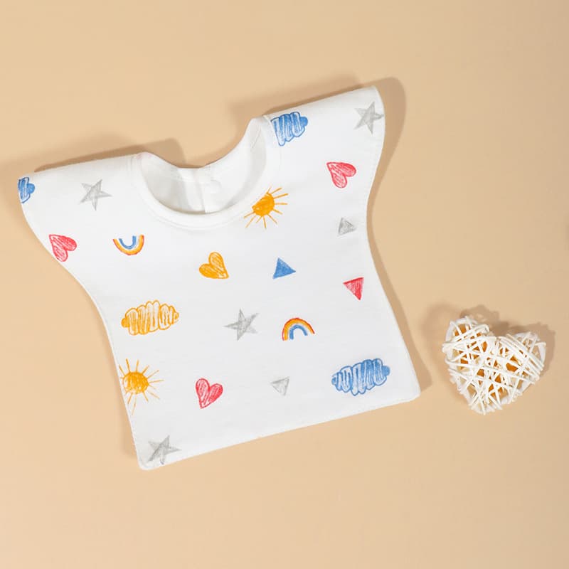 Children's Double-Sided Bib, Class A Drool Bib, Waterproof Feeding Bib for Infants, Newborn Baby, Pure Cotton