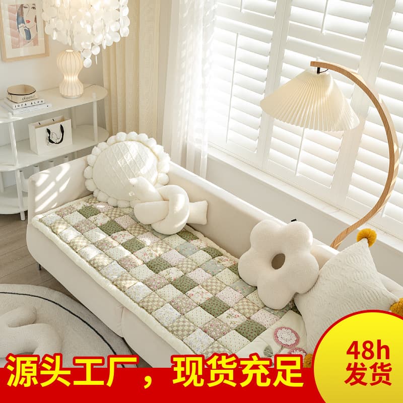 Korean Style Premium Pure Cotton Sofa Cushion, All-Season Non-Slip Sofa Cover, Thick Washable Sofa Throw