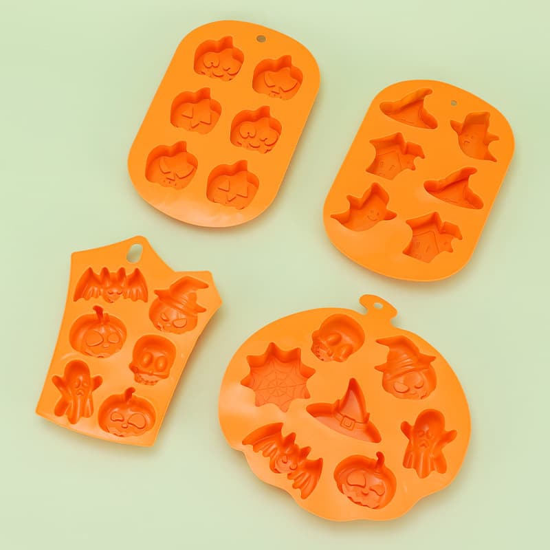 New 6-Cavity Halloween Silicone Cookie Mold 6-Hole Pumpkin Mold Jelly Chocolate Mold Thanksgiving