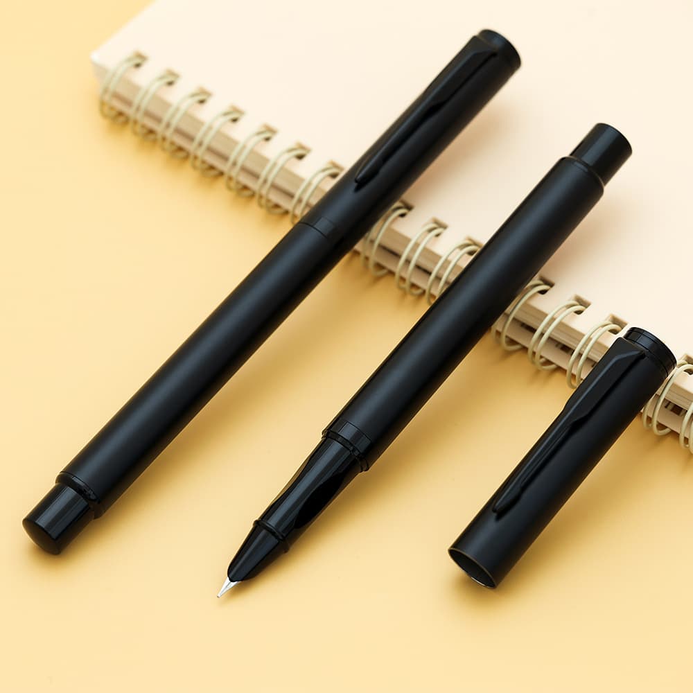 Wholesale Fountain Pen for Office Business Signing, Metal Matte Dark Tip Fine Nib Pen