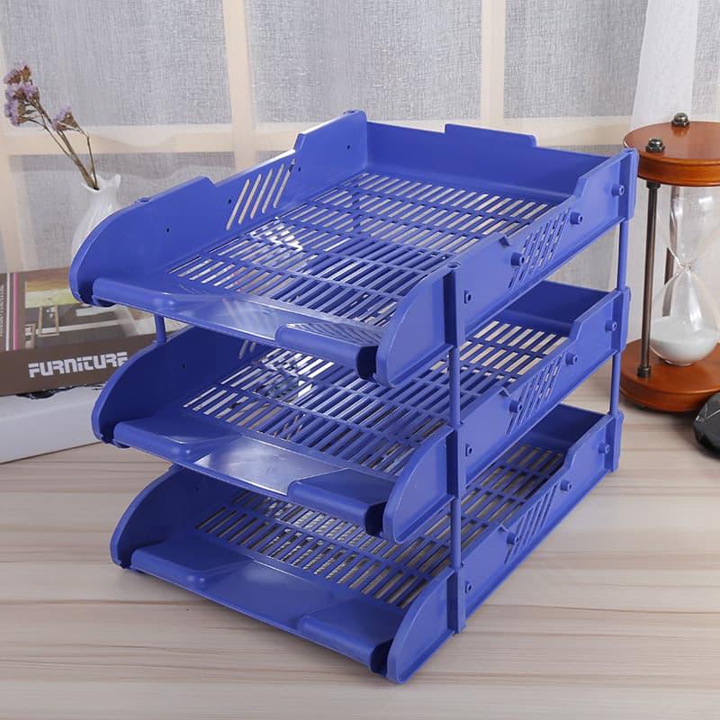File Rack Manufacturer Wholesale, Three-tier File Tray, Office Desk Organizer Basket, Document File Holder (Hot-selling New Model)