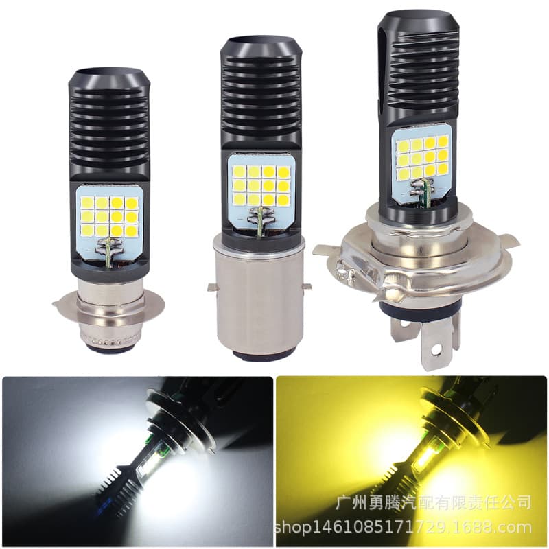 Motorcycle Headlight Bulb H4 BA20D PX15D 3030 24SMD High Power Bright LED Motorcycle Light