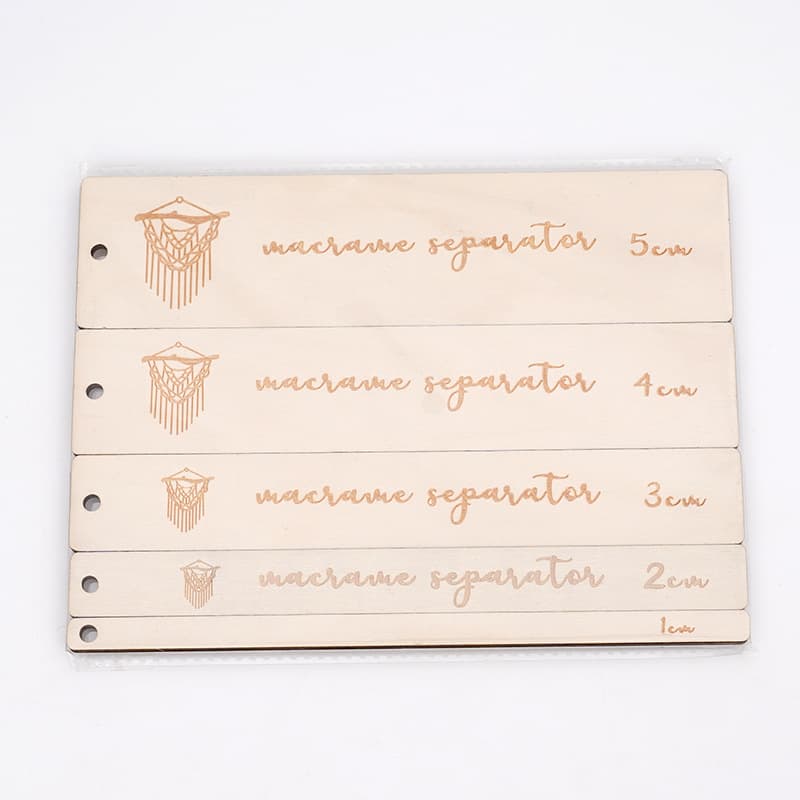 5PCS Braiding Aid Tool Wooden Hanging Ornament Spacing Ruler 1-5cm Wide Fixed Gap 5-Piece Set Rectangular Ruler