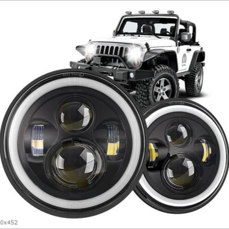 Cross-border factory sale 7-inch Harley headlight motorcycle lens Jeep Wrangler headlight front light modification car LED light
