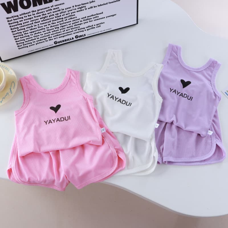 2025 New Girls' Vest Set Western Style Children's Suspender Summer Sleeveless Two-piece Thin Set