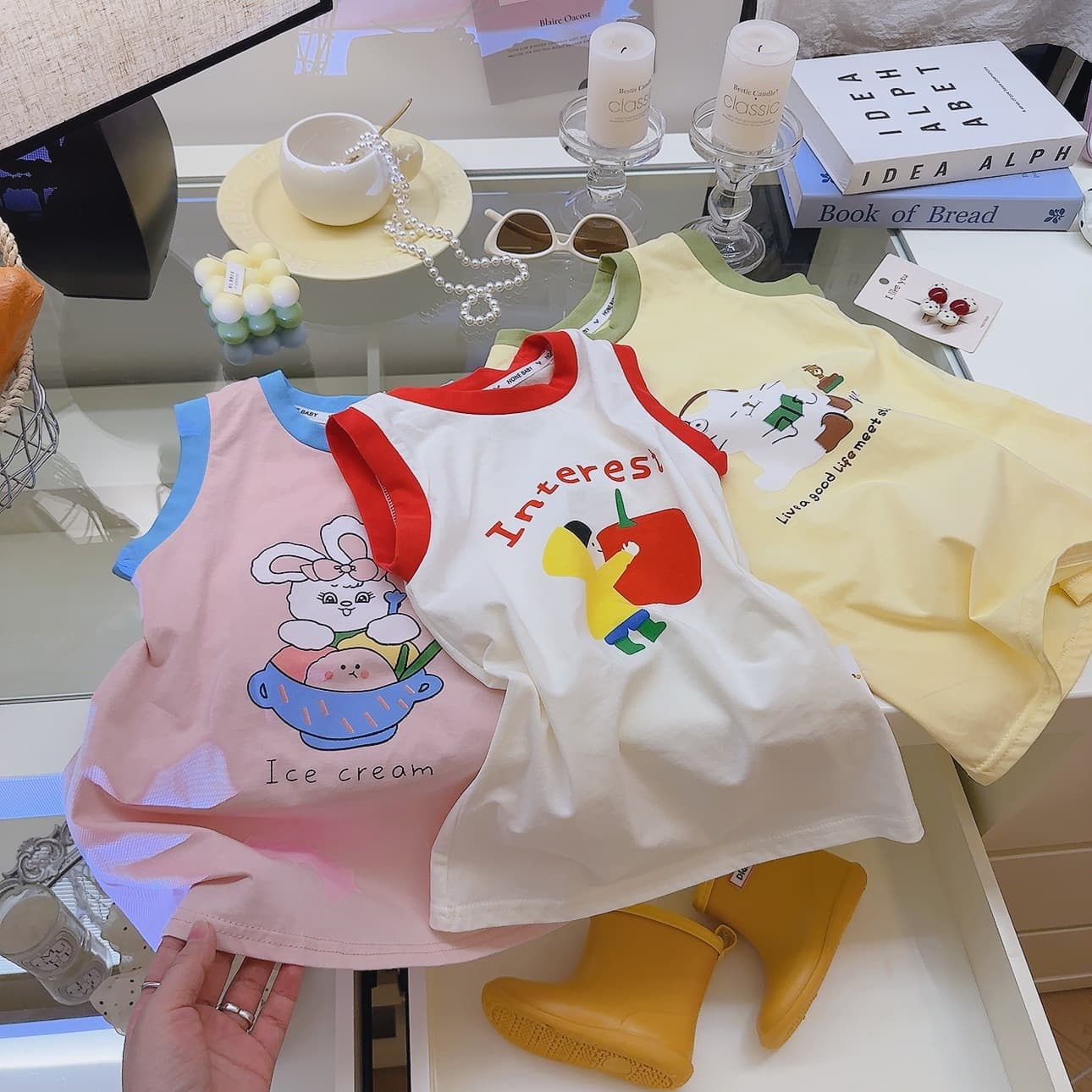 Children's long girl vest dress baby sleeveless dress summer baby cool ice porcelain cotton dress children's clothing