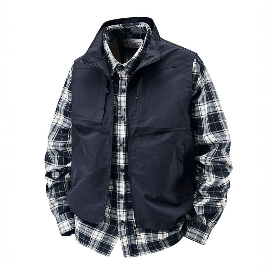 HTN Cross-Border Multi-Pocket Large Size Outdoor Vest Spring Autumn Sleeveless Coat Plus Size Big Man Vest
