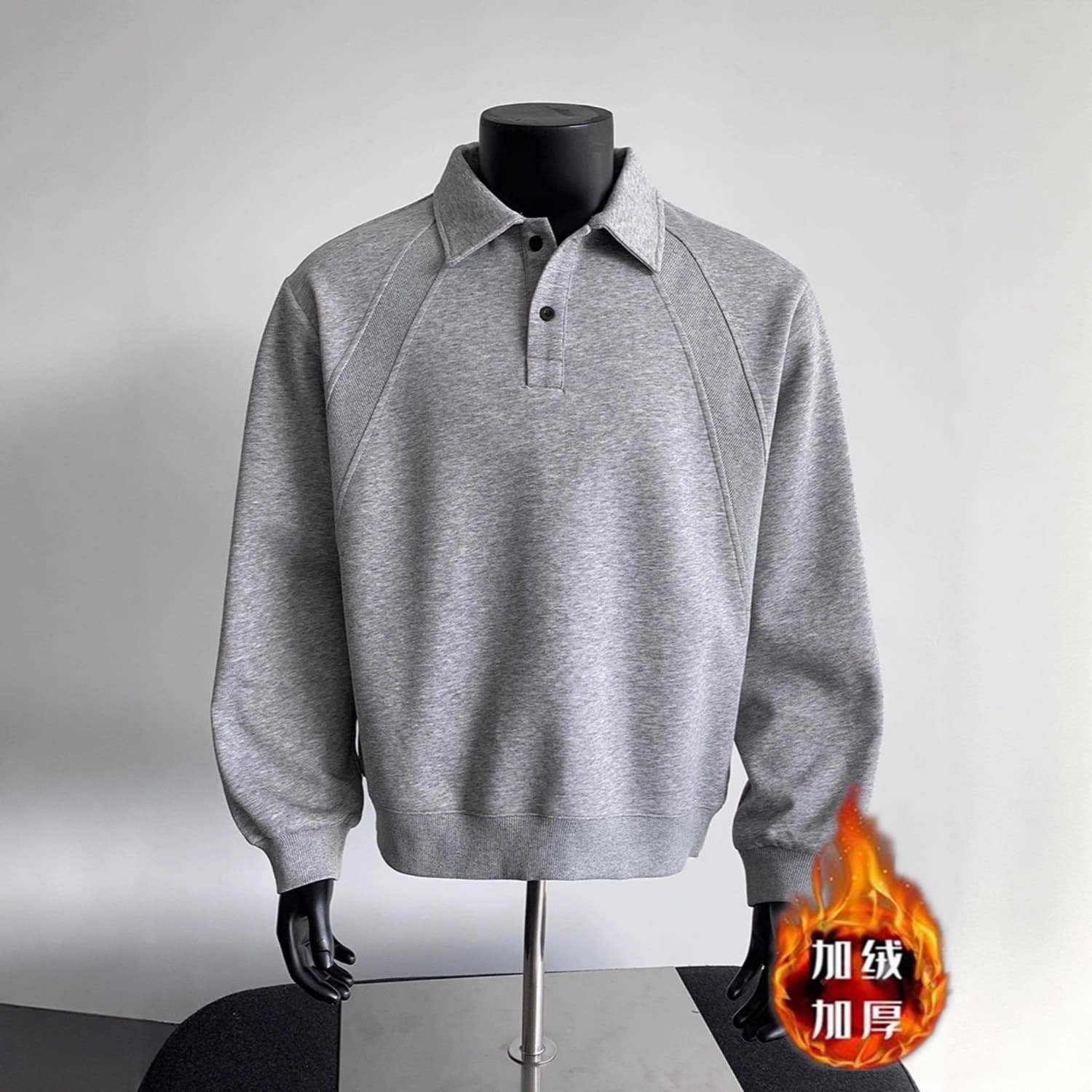 2025 Large Size 8XL Wear 150kg Threaded Splicing Polo Shirt Fleece-Lined Sweatshirt Men's Autumn Work Clothing Pullover Top