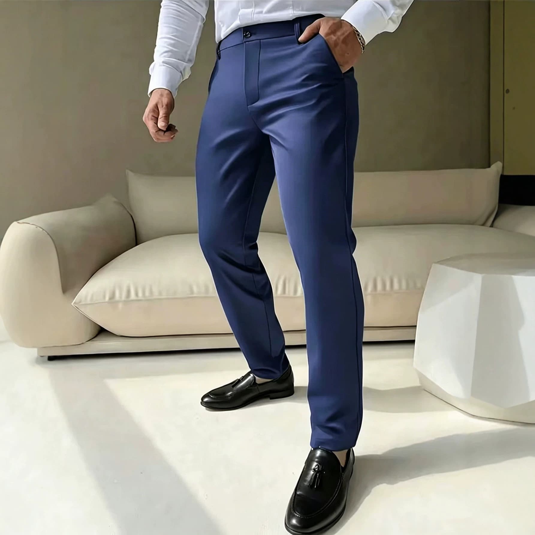 Cross-border men's business formal trousers, slim fit, daily commuting casual pants