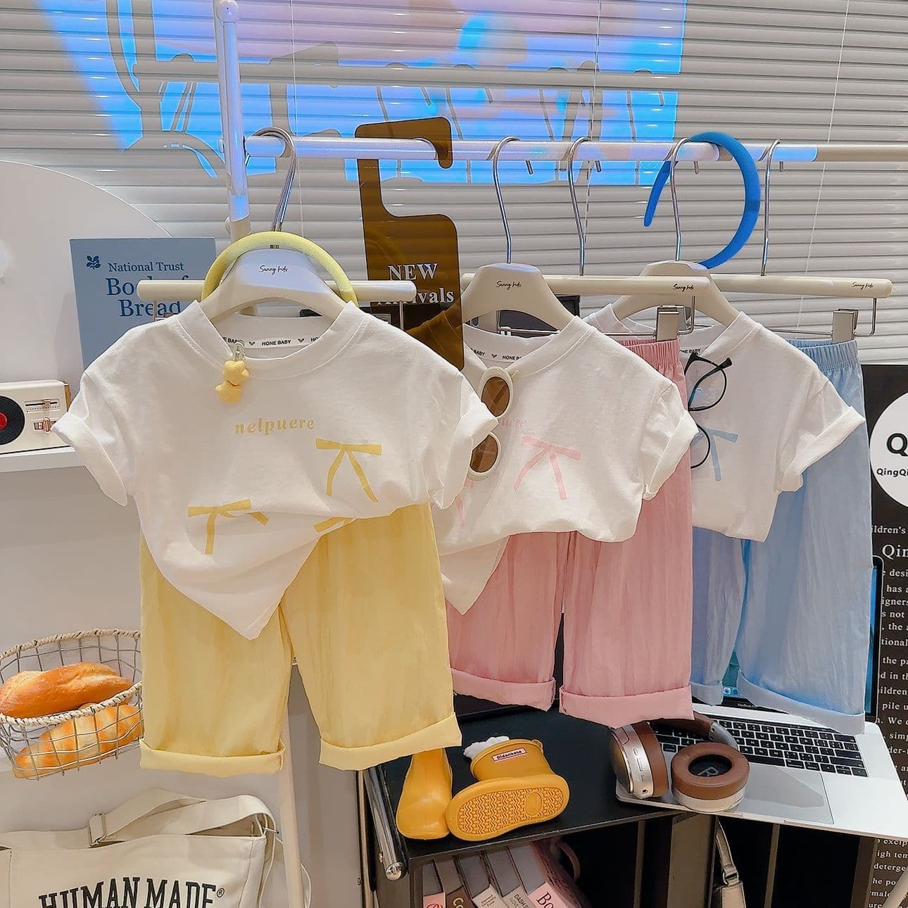 Girls Short Sleeve Long Pants Summer Girls European Style Mosquito Repellent Pants Baby Yamamoto Pants Fashionable Two-Piece Set Stylish