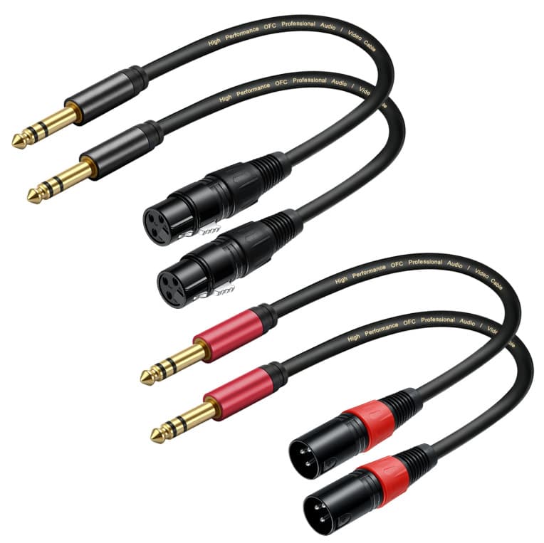 6.35mm Female to XLR Male Microphone Cable Sound Card Microphone Audio Cable for Condenser Microphone