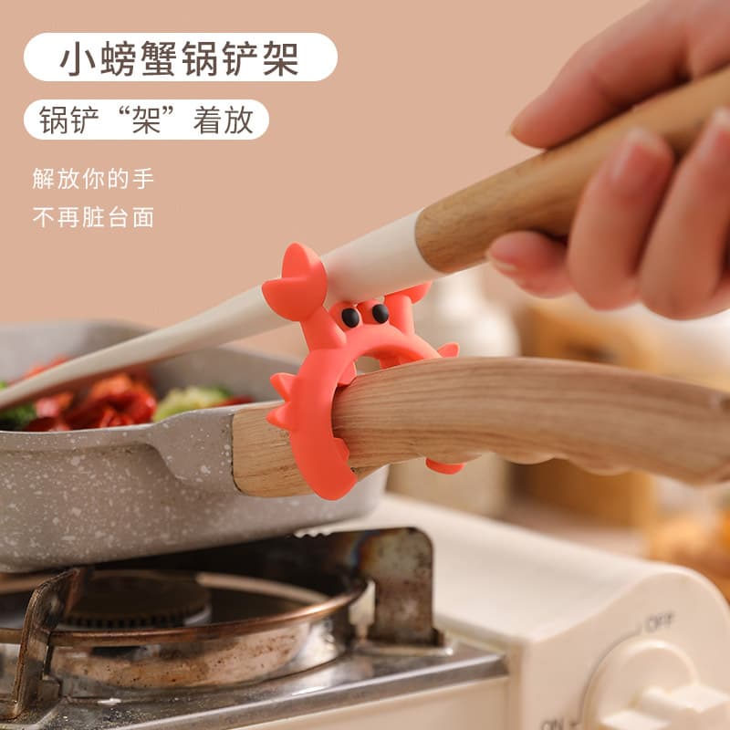 Silicone spatula holder for home kitchen stovetop, anti-overflow ladle, cookware holder, spatula support, mobile storage rack