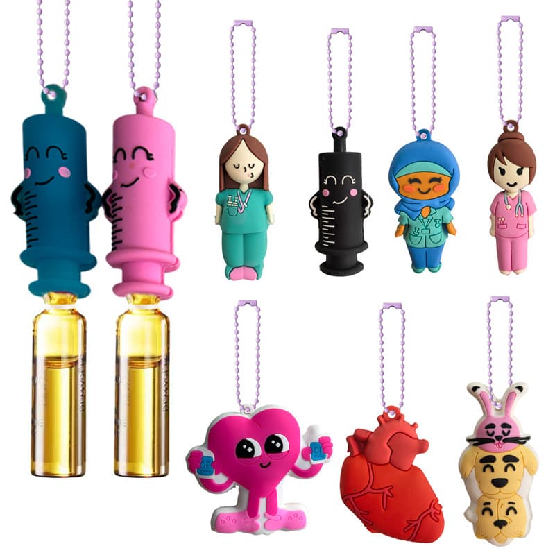 PVC ampoule bottle opener keychain soft glue cute cartoon pendant