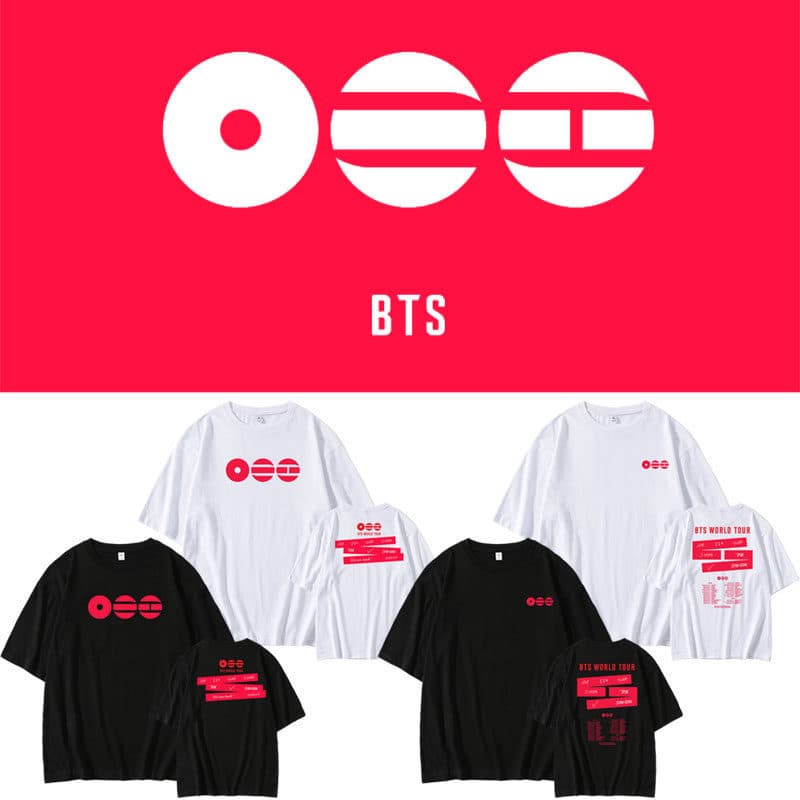Bts 2026 World Tour Concert Same Style Cotton Short-Sleeve T-Shirt with Round Neck and Fan Support Print