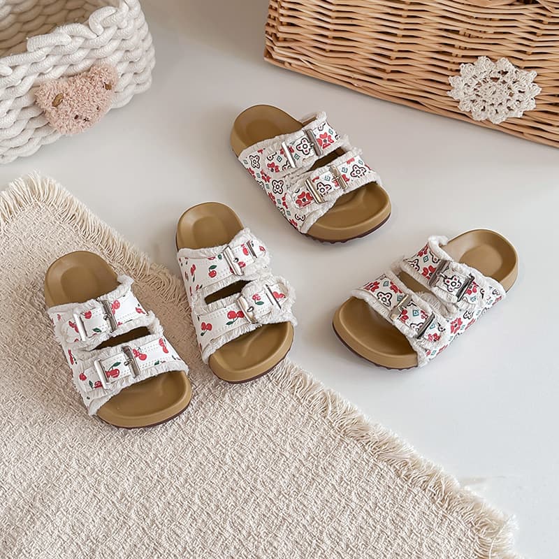 Girls' Sandals French Summer Children's Slip-On Birkenstock Shoes Roman Sandals Outdoor Non-Slip Beach Shoes