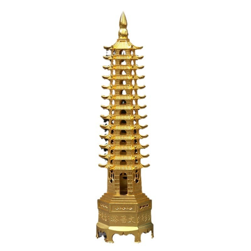 Exquisite Wenchang Pagoda Metal Craft, Bedroom Room Decoration, Calligraphy Model Ornament, 9 Tiers 13 Workmanship