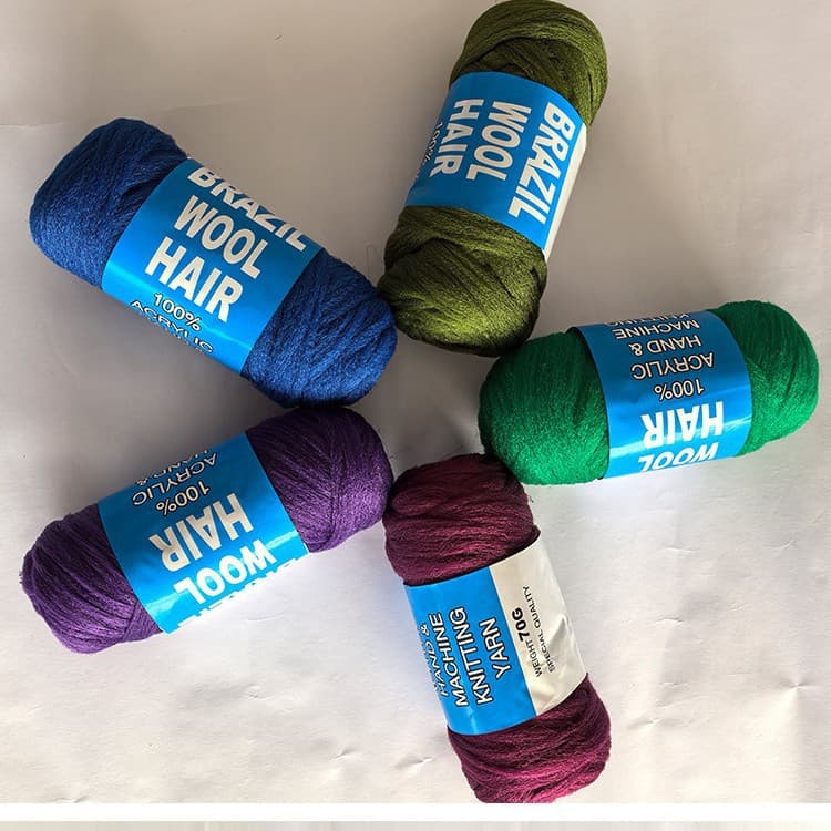 African Yarn Brazil WOOL HAIR Dreadlock Hair Ties 70G Polypropylene Yarn Synthetic Hair Yarn Thread