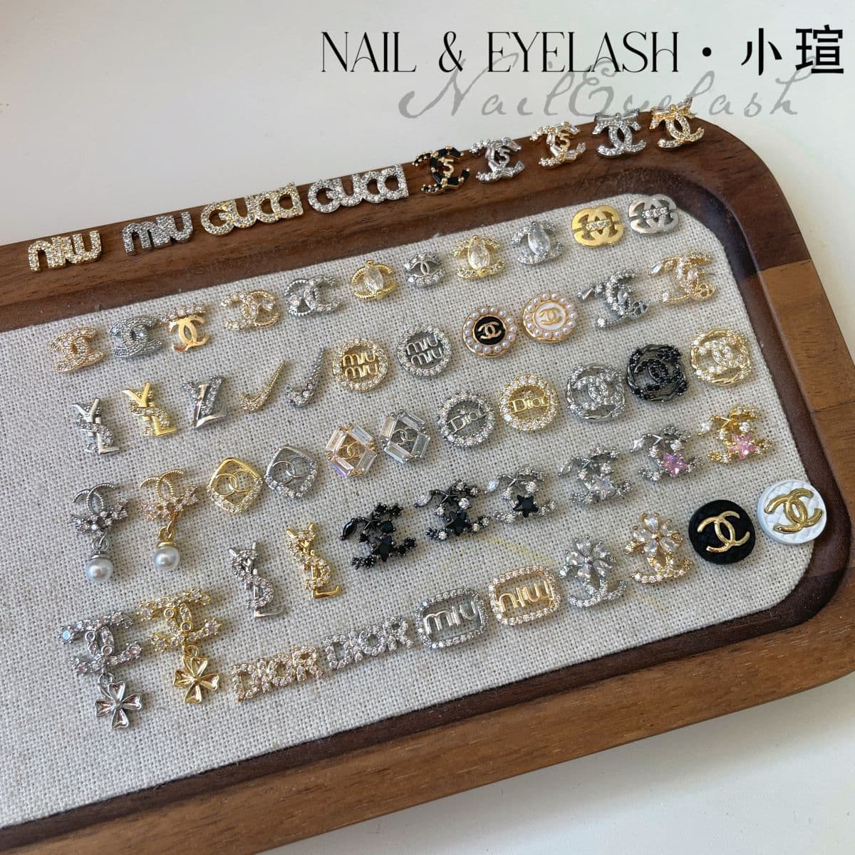 Logo Internet Celebrity Light Luxury Style Chanel-Inspired Nail Art Accessories Metal Zircon Versatile Nail Rhinestones for Wealthy Girls