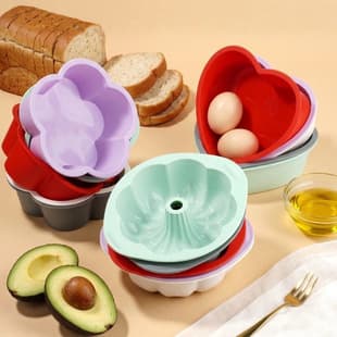Food-Grade Silicone Cake Mold Heart Shape No-Ear Pumpkin Egg Cake Mold Mousse Mold Baking Tool