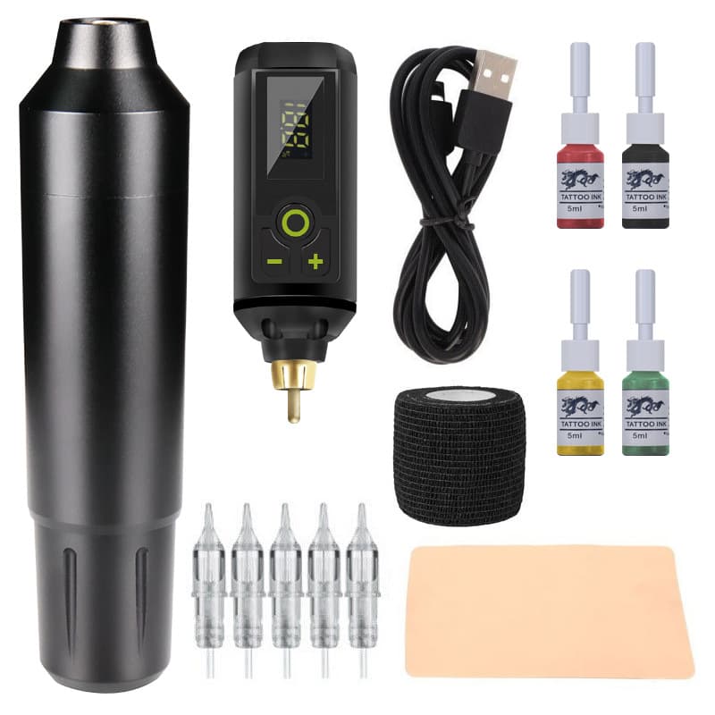 Blue Rui Tattoo Machine Wireless Power Supply Battery Portable Kit for Beginners Tattoo Pen Set Cross-Border Supply
