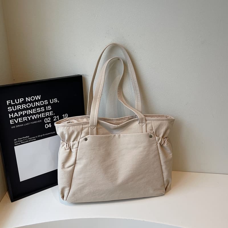 New Cross-Border Large-Capacity Women's Tote Bag for Work Commute Solid Color Shoulder Bag Korean-Style Trendy Casual Handbag