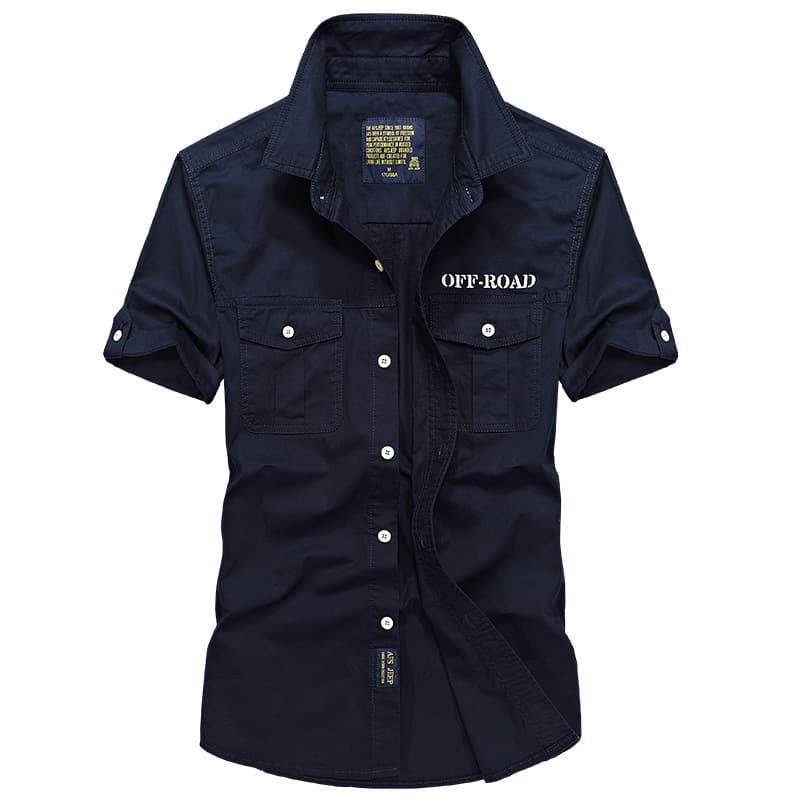 Men's Casual Short Sleeve Shirt Summer Cotton Fashion Urban Style Youth Casual Wear Thin Flat Collar Pocket Decorated Shirt