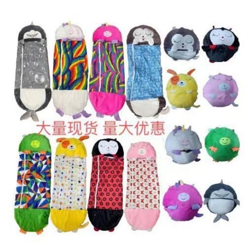 Cross-Border Amazon Cartoon Unicorn Pajamas Children's Sleepsack, Plush Pet Pillow Nap Sleeping Blanket Anti-Kick Quilt