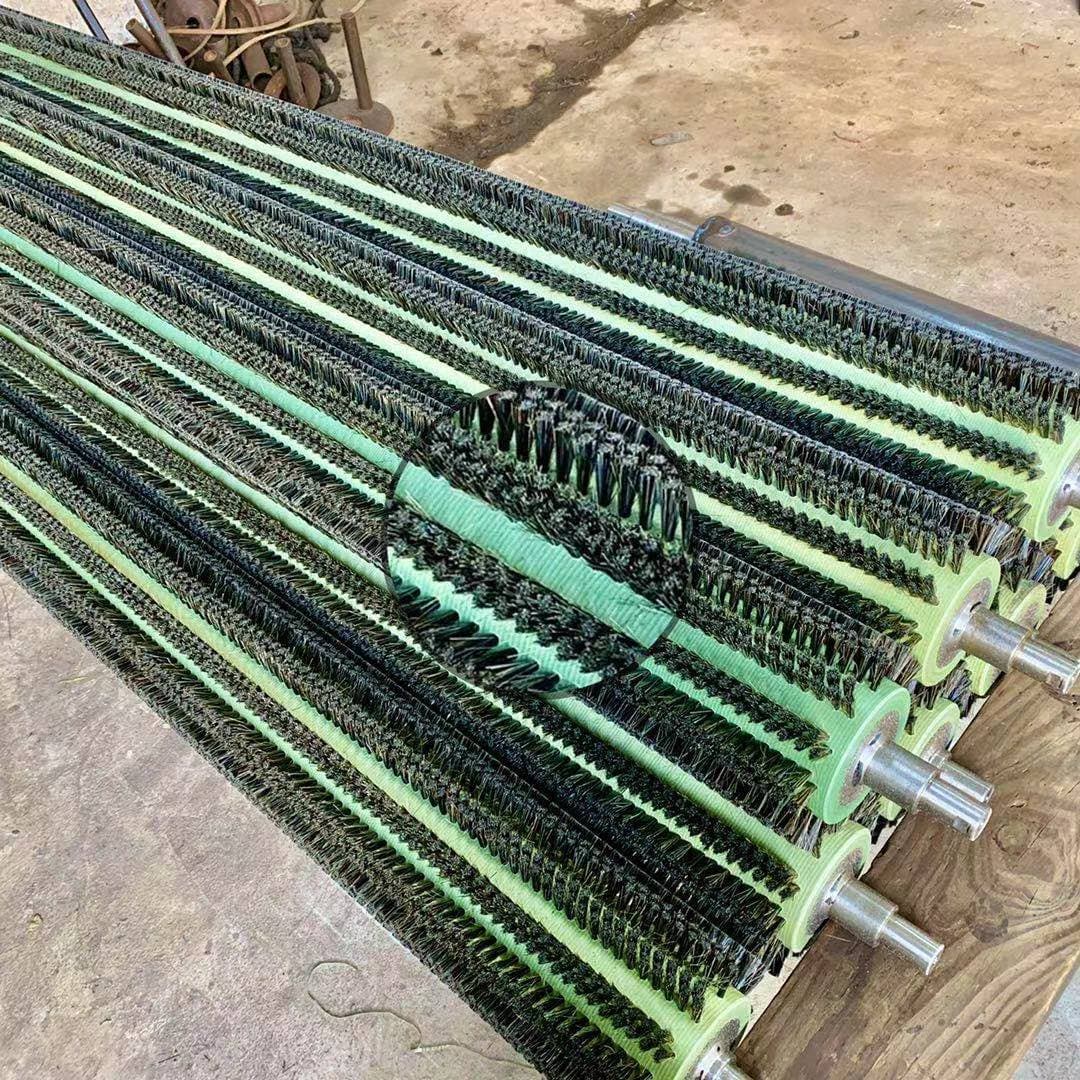 Industrial Brush Roller for Fruit Cleaning, Glass Polishing, Paint Roller, Pipe Cleaning and Dust Removal Nylon Bristle Brush Roller