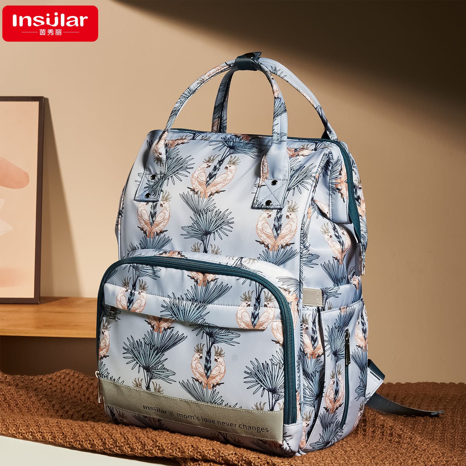 Multifunctional Large Capacity Nylon Waterproof Shoulder Mummy Bag Baby Backpack Baby Car Hanging Bag Mother Bag Diaper Bag