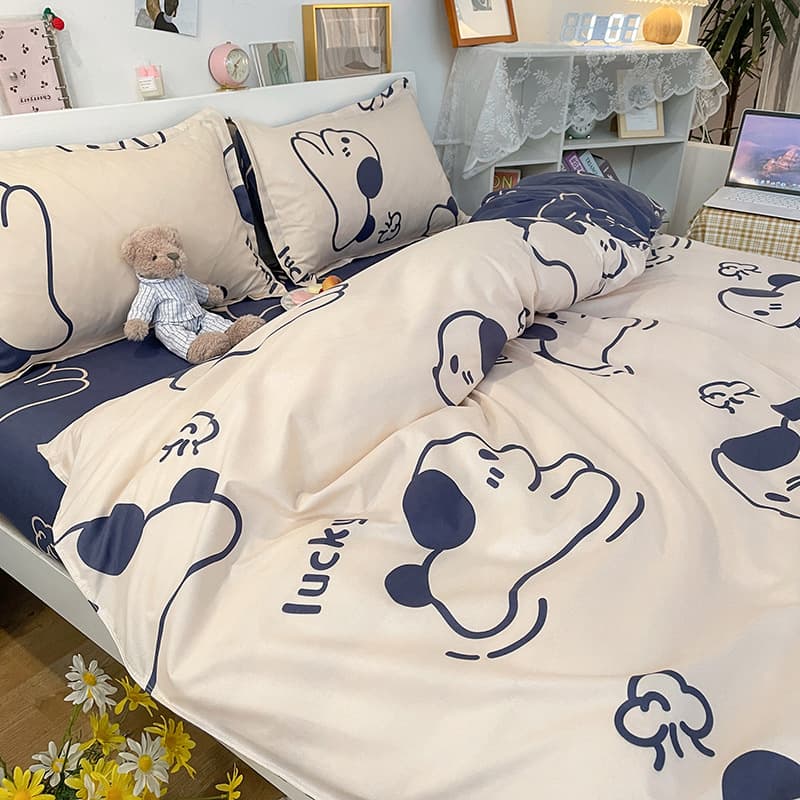 Manufacturer Wholesale Four-Piece Cartoon Bedding Set, Single Bed Sheet, Dormitory Bed Sheet, Quilt Cover, Ins-Style Quilt Cover, Three-Piece Set, Spring Season 3