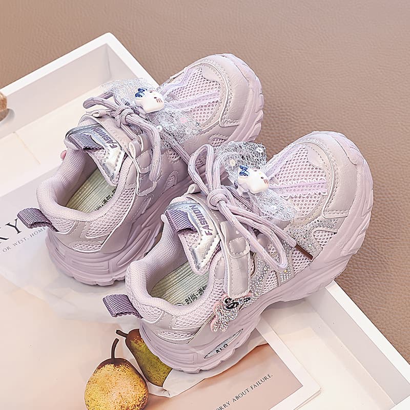 Girls Shoes 2026 Spring Autumn New Princess Kuromi Dad Sneakers Student Running Shoes Children Sports Shoes