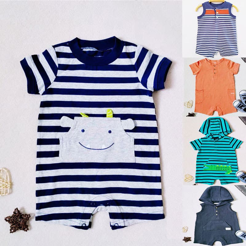 Baby Jumpsuit for Foreign Trade, European and American Brand Short Romper, Newborn Class A Infant Clothing for Crawling