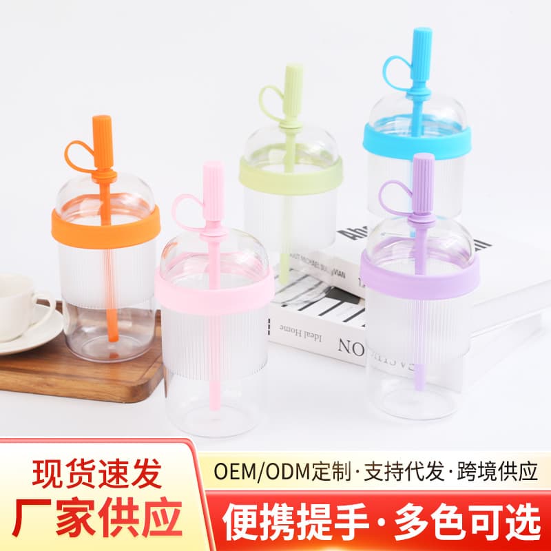 Large Capacity Space Cup with Straw, Milk Tea Coffee Cup, Straw Cup, Outdoor Portable Straw Water Bottle, Large Capacity Water Bottle
