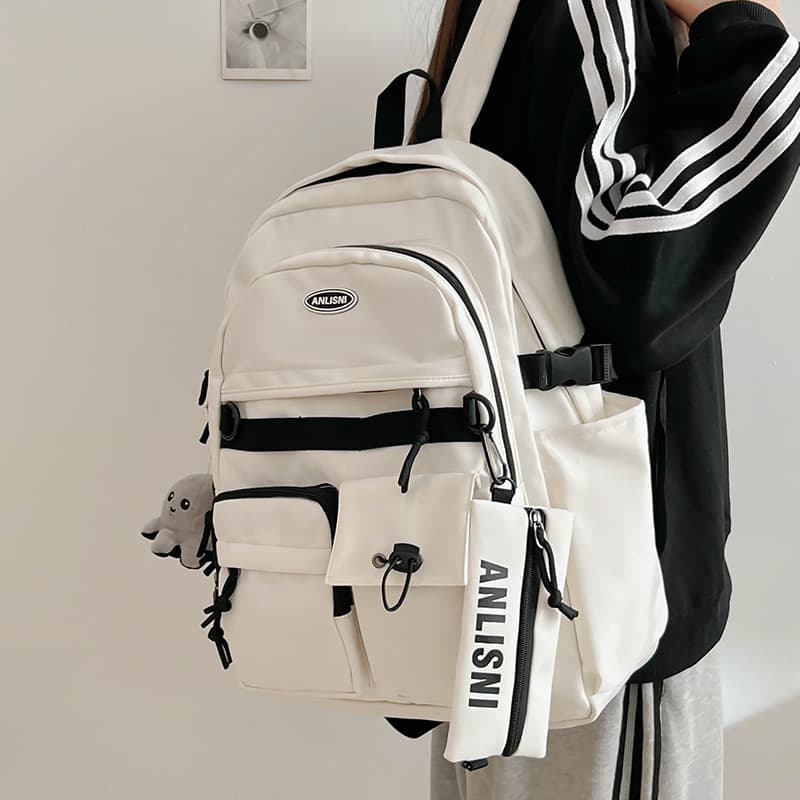 Schoolbag female college style high school college student ins versatile large-capacity backpack junior high school student ins niche