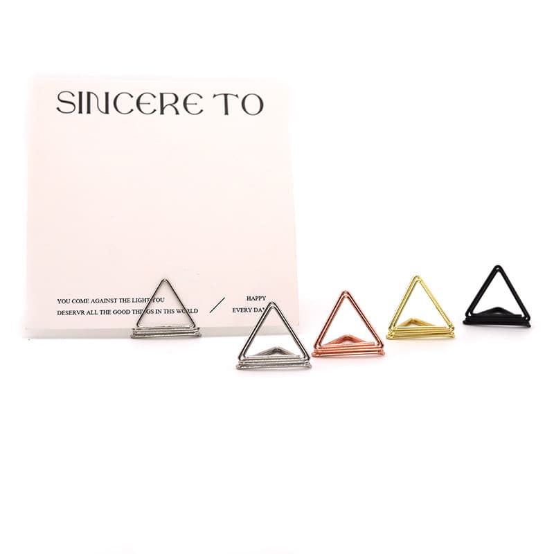 Triangular Message Clip Creative Desktop Base Namecard Stand with Photo and Note Holder