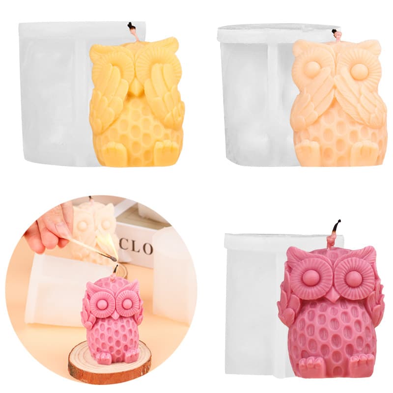 Handmade Soap DIY 3D Cute Animal Blindfold Earplug Mouth Cover Wave Owl Aromatherapy Candle Silicone Mold