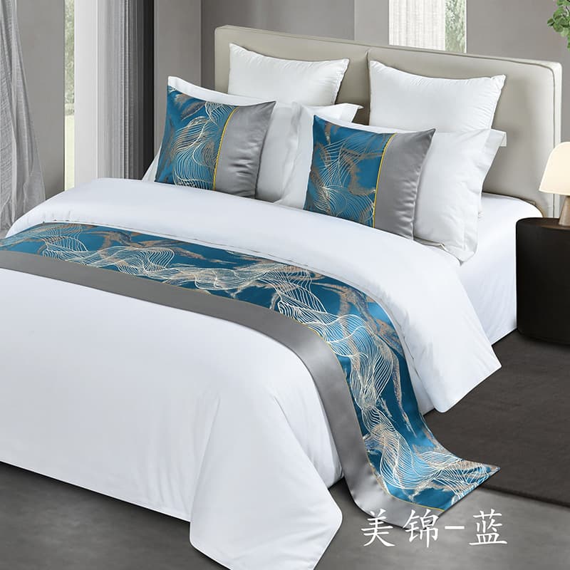 Light Luxury Hotel Bed Runner, Modern High-End Viral B&B Throw with Pillow and Meijin Bed Flag