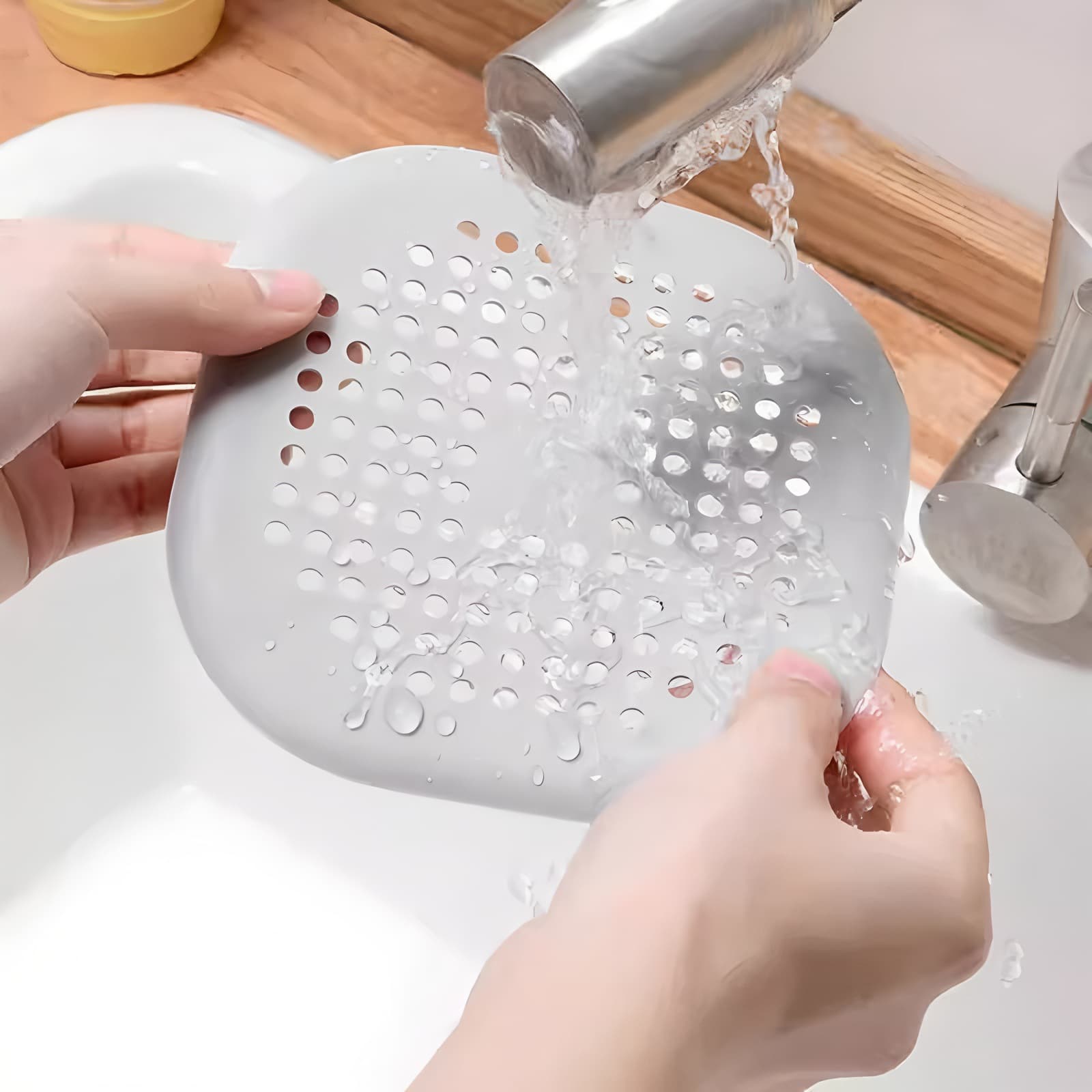 Universal Suction Cup Filter Net for Kitchen and Bathroom, Hair Interceptor, Floor Drain Deodorizer, Sink Anti-Clogging, Home Seal Protection Pad